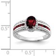 thumbnail image 3 of Sterling Silver Rhodium-Plated Garnet And White Topaz Ring (Size 6) Made In India qr6385ga-6, 3 of 5