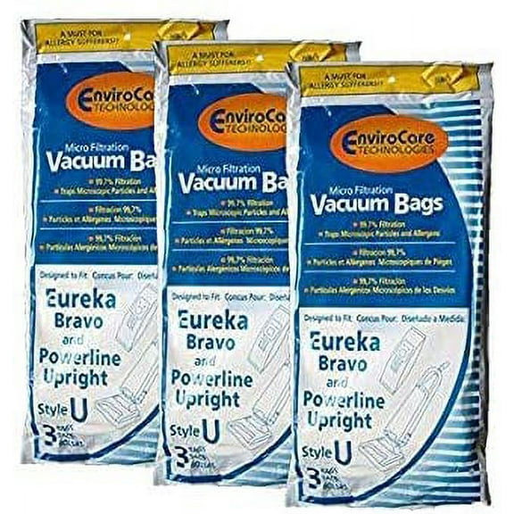 Replacement Part For Eureka Sanitaire Micro Filtration Vacuum Dust Bags Made to fit Type U, 7600, 7700, 7900, 9000 Series, Bravo, Powerline Upright 9Pk # 308