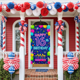 thumbnail image 6 of Vibrant Colorful 16th Birthday Banner with Balloons Candles and Confetti Backdrop for Birthday Party Photography Props Decorations Celebration Events, 6 of 7