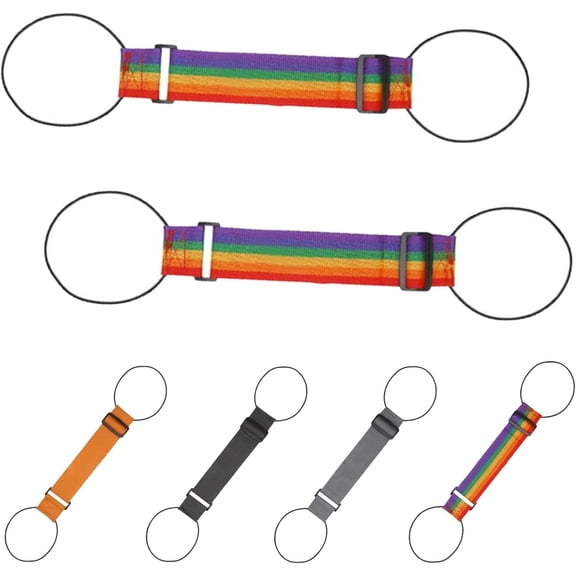 Multi Use Strong Adjustable Luggage Connector Straps, Adjustable Luggage Strap, Iridescent, 2 Pcs