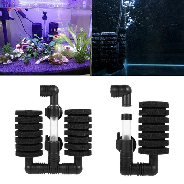 WALFRONT 2 Types New Deep Fish Tank Biochemical Sponge Air Pump Aquarium Filter With Suction Cup, Fish Tank Filter, Pump Fish Tank Filter