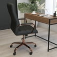 thumbnail image 4 of Merrick Lane Contemporary High-Back Black Faux Leather Home Office Chair with Padded Rose Gold Arms, 4 of 16