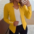 thumbnail image 4 of CFLVAEK Cropped Blazers for Women Business Casual Blazer Jacket Plus Size Open Front Coat Cardigan Work Office Suit Jackets Yellow S, 4 of 6