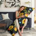 thumbnail image 5 of Boho Sunflower Body Pillow Cover – Soft & Breathable, Hidden Zipper, 20"x54", Vintage Floral Print with Butterflies & Bees – Gift for Side Sleepers, Pregnancy, Farmhouse Decor, 5 of 7