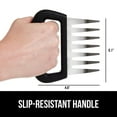 thumbnail image 5 of Meat Claws for BBQ Grilling, 7 Claw Food Shredding Fork, Black Stainless Steel by Gorilla Grip, 5 of 10