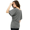 thumbnail image 4 of Made by Johnny Women's Boat Neck Short Sleeve Dolman Drape Top XXXXL HDG, 4 of 6