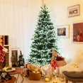 thumbnail image 4 of Costway 7 FT Pre-Lit Christmas Tree 3 Modes Hinged with Quick Power Connector & 500 Lights, 4 of 10