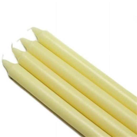 Jeco CEZ-091 10 in. Straight Taper Candles, Ivory - 12 Piece