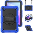 thumbnail image 2 of Dteck Screen Protector Case for Lenovo Tab M10 Plus (3rd Gen) 2022 10.6-inch TB-125F/TB-128F,Shockproof Rubber Armor 3-Layer Protection Case Stand Cover with Adjustable Shoulder/Hand Strap,Blue, 2 of 8