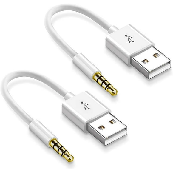 shiyou-Charging Cable for iPod Shuffle - USB Data Sync Cord With 3.5mm Male AUX Plug to USB Male Adapter - Charger Converter Headphone Audio Extender Jack for iPod Shuffle 3 4 5 6 Gen 2-Pack