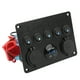 thumbnail image 4 of Panel de interruptores de 5 bandas Panel de interruptores LED impermeable de 12 a 24 V con voltímetro digital retroiluminado para barco marino RV remolque camión azul, 4 of 12