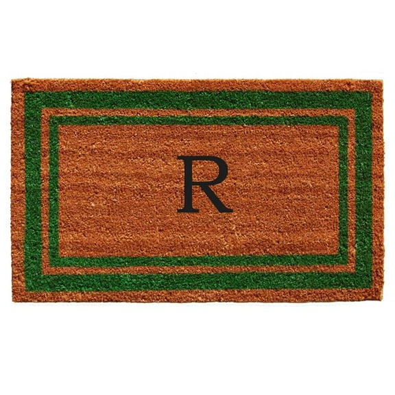 Calloway Mills Green Border 24" x 36" Monogram Outdoor Doormat (Letter S)