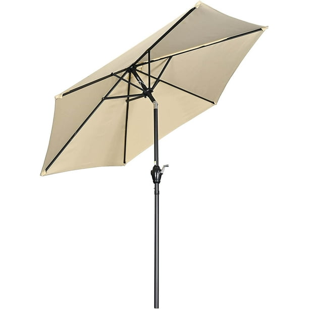 7.5ft Patio Umbrella Striped Outdoor Umbrella UV Protect Market Table