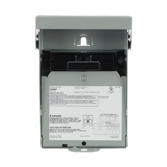 MIDWEST U065P • Weatherproof Non-Fusible AC Disconnect Switch • Metallic Non-Fused • AC Disconnect • 60A 240V • 1 Phase N3R • Horsepower Rated