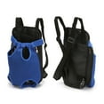 thumbnail image 2 of Mochila transportadora para mascotas, patas ajustables hacia afuera, fácil ajuste, manos libres, suave, transpirable, bolsa frontal para mascotas para perros, gatos, azul S, 2 of 10