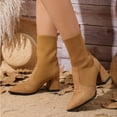 thumbnail image 4 of Khaki Women Boots In Suede With Chunky Heel And Platform For A Trendy And Practical Cold Weather Look, 4 of 7