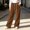 Brown women fleece lined wide leg pants a1, variant on Women's Fleece Lined Wide Leg Pants High Waisted with Pockets Casual Loungewear Cozy Winter Party Trousers, Gray 2XL