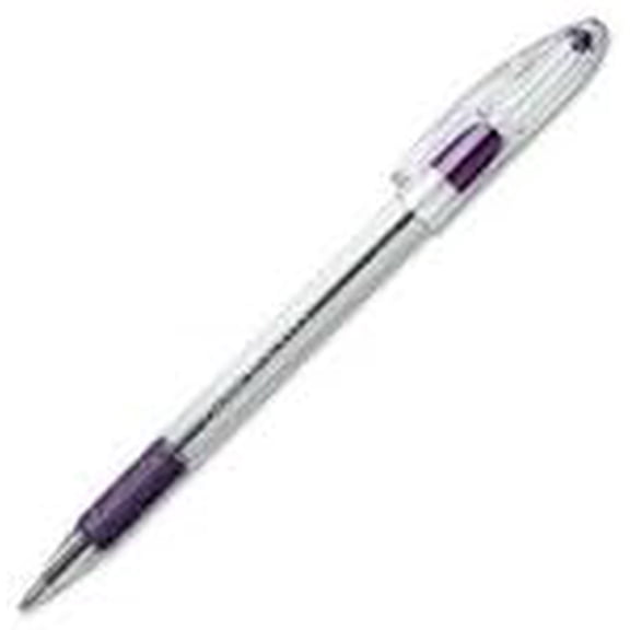 R.S.V.P. Stick Ballpoint Pen, Translucent Barrel, Violet Ink, Fine Pt, 0.70 mm, 1 Dozen