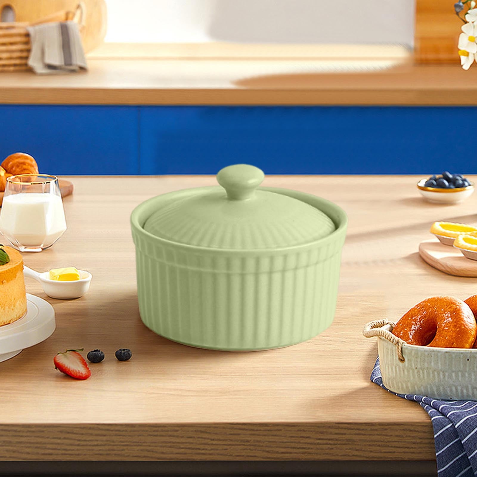 oz Ramekins with Lids, Ceramics Ramekin Bowls for Baking