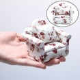 thumbnail image 3 of 1/12 sofá floral de en miniatura con almohada para sillón juguetes para muebles de habitación Sofá individual Baoblaze miniaturas de casa de muñecas, 3 of 8