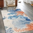 thumbnail image 3 of Sea Corals Seahorse Washable Area Rugs 2.7'x5', Summer Beach Sea Stars Linen Texture Low Pile Throw Living Room Rug Non-Slip Sturdy Edge Binding Carpet for Indoor Entryway Bedside Kitchen, 3 of 9