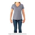 thumbnail image 4 of Playera Fruit Of The Loom para Mujer, Cuello V Manga Corta Jaspe Claro Gris Talla CH, 4 of 4