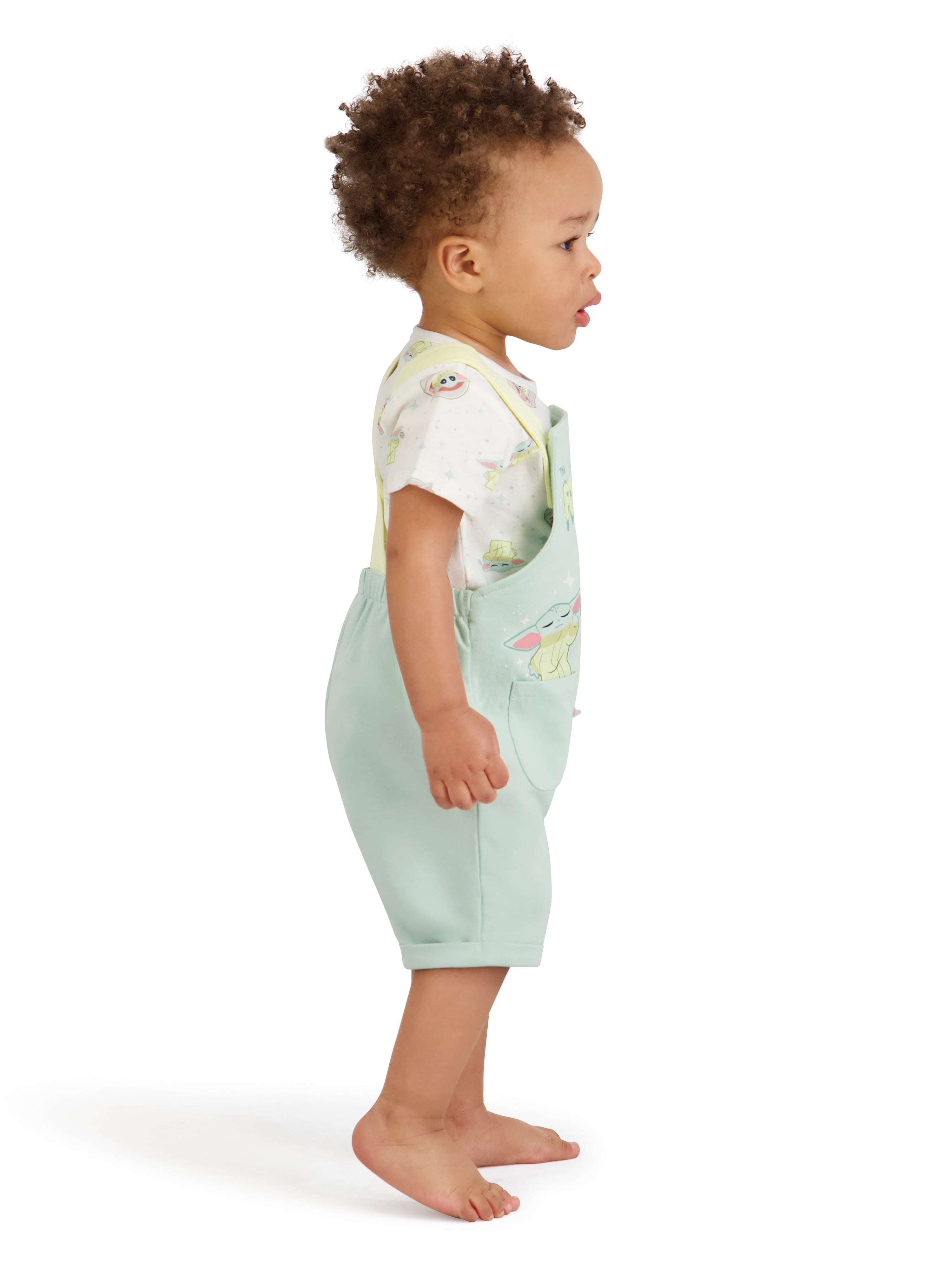 Baby Yoda Baby Boy 2 Piece Shortall Set, Sizes 0-24 Months