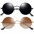thumbnail image 1 of Gafas de sol Joopin Hippie, redondas, polarizadas, UV400, 2 unidades, para mujer y hombre, 1 of 6