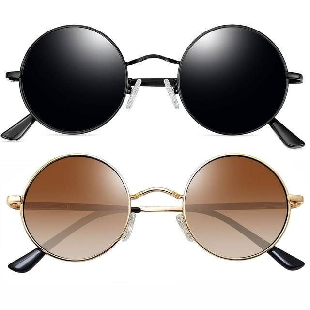 Gafas de sol Joopin Hippie, redondas, polarizadas, UV400, 2 unidades, para mujer y hombre