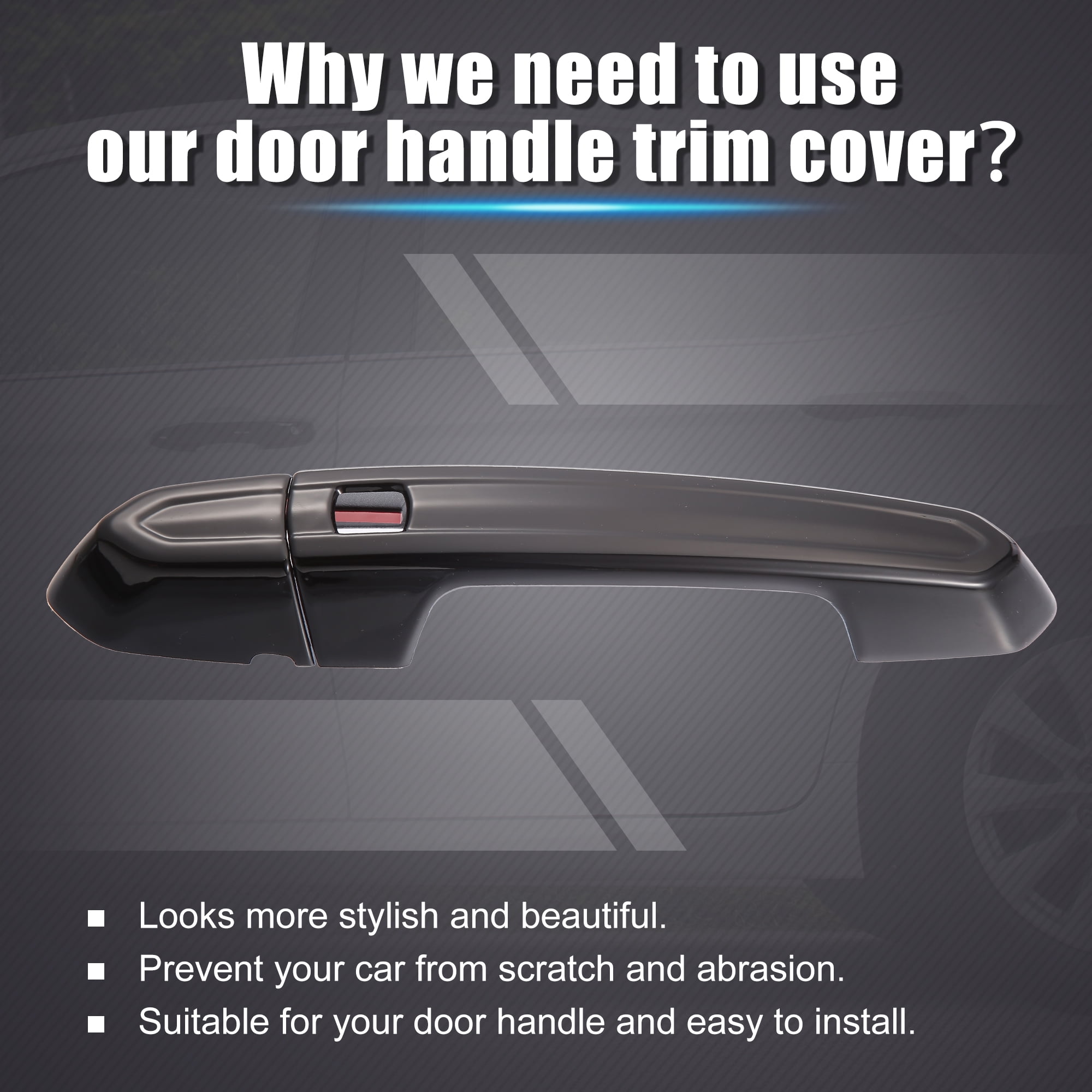 Unique Bargains Door Handle Cover for Cadillac XT4 XT5 XT6 CT4 CT6 CTS ATS XTS Gloss Black