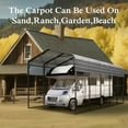 thumbnail image 2 of Alpha Joy 14' x 25' RV Carport Heavy Duty Metal Hardtop Carport Kits Galvanized Steel Roof Multi-Purpose Moto Home Shelter for Car, Truck, 2 of 7