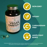 Amandean Vegan Omega-3 Supplement. Fish Oil Alternative. Plant Based DHA & EPA Algal Oil. 120 Capsules. Marine Algae Essential Fatty Acids. Joint, Heart, Skin, Brain, Eye. (Packaging May Vary)