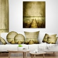 thumbnail image 4 of Designart Vintage Pier Over Lake - Landscape Printed Throw Pillow - 18x18, 4 of 5