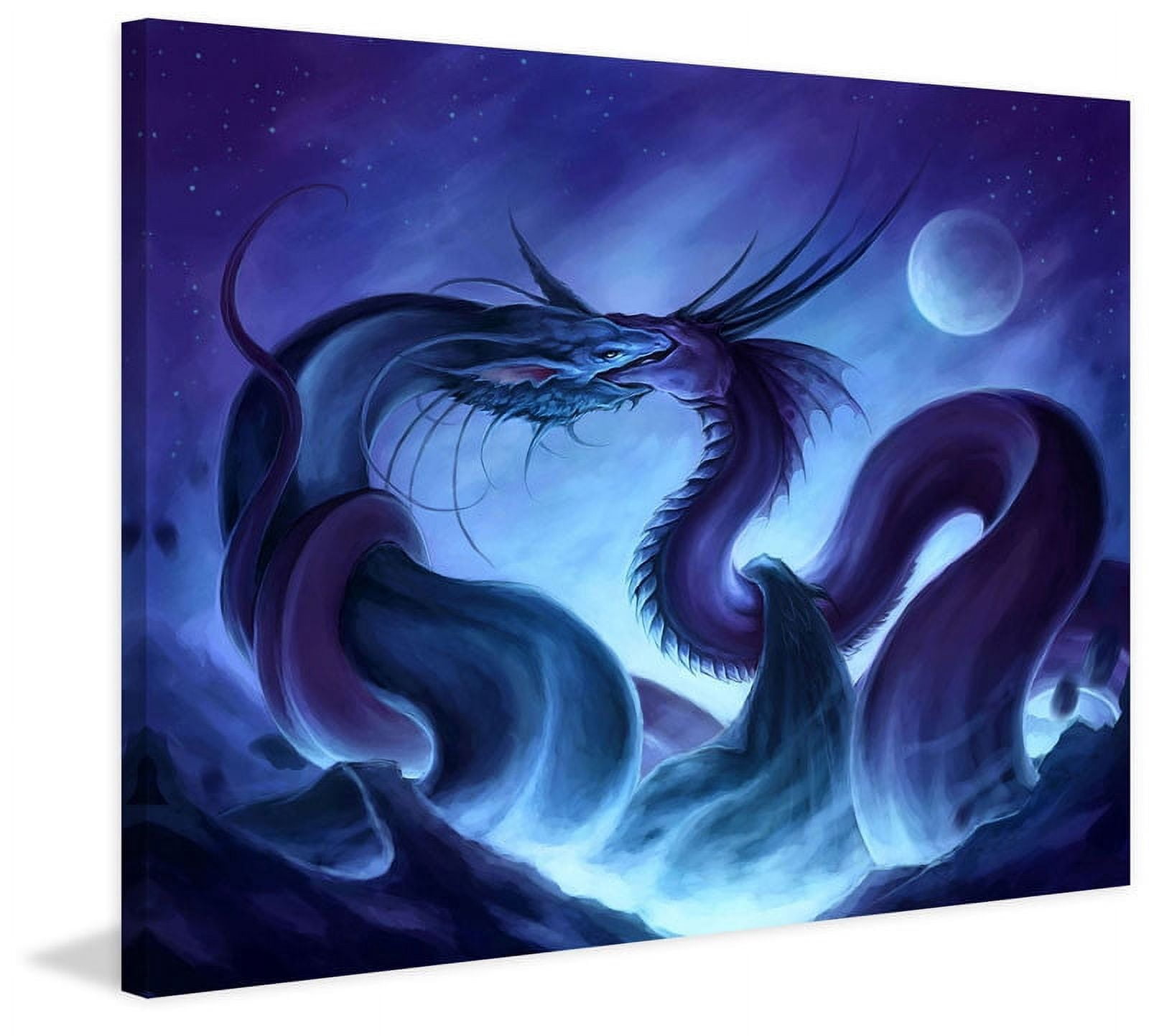 Marmont Hill "Dragon Fight" Painting Print on Canvas