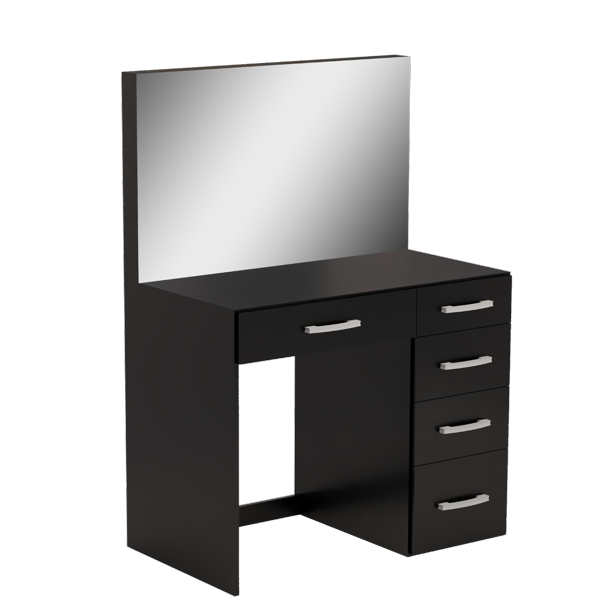 Ember Interiors Nadia Modern Black Painted Vanity Table, for Bedroom