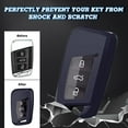 thumbnail image 4 of Xotic Tech Purple Black TPU Key Fob Shell Full Cover Case, Compatible with Volkswagen Arteon Atlas Golf Alltrack Jetta Passat Tiguan Skoda Kodiaq Superb A7 Smart Keyless Entry Key, 4 of 8
