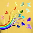 thumbnail image 3 of CafePress - Butterflies And Rainbows Dark T Shirt - Men's Classic Graphic T-Shirt, 3 of 4