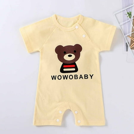 

Edvintorg 0-15 Months Baby Boy Clothes Newborn Toddler Baby Girls Boys Bodysuit Summer Short Sleeve One-Piece Cartoon Romper Jumpsuit On Clearance