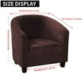 thumbnail image 3 of Thick Velvet Club Chair Slipcover, Stretch Armchair Covers Tub Chair Covers Sofa Couch Cover for Bar Counter Living Room Brown, 3 of 6