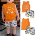 thumbnail image 2 of Toddler Baby Boy Summer Outfits Letter Print Sleeveless Tank Tops and Casual Shorts Set Cute Baby 2PCS Clothes, 2 of 8