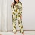 thumbnail image 2 of Kdxio Monkeys and Pinealpples Women's Pajama Sets Long Sleeve Button Down Sleepwear Nightwear Soft Pjs Lounge Sets-Medium, 2 of 7