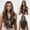 E, variant on TopLLC Wigs Black Body Wave Wig For Women With Medium Length Curly Hair, Brown 1B Wig European And American Rose Mesh Matte Silk Mid split toupee
