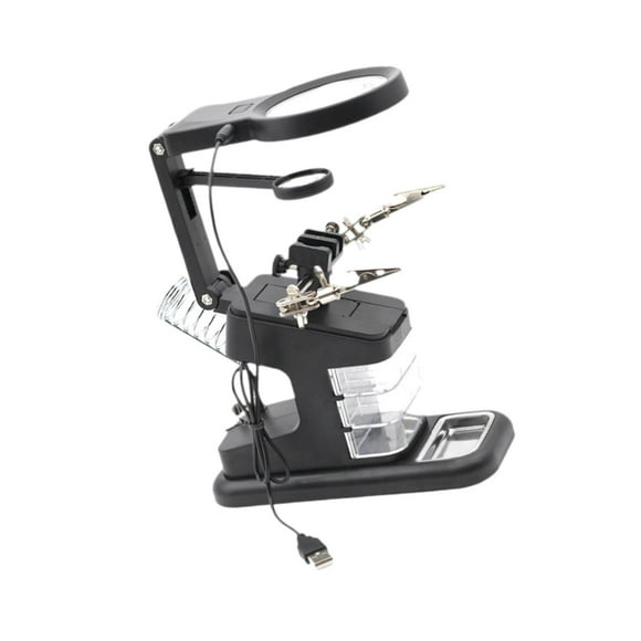 Lijie Soldering Helping Hands Magnifier Magnifying Glass Stand Professional Soldering