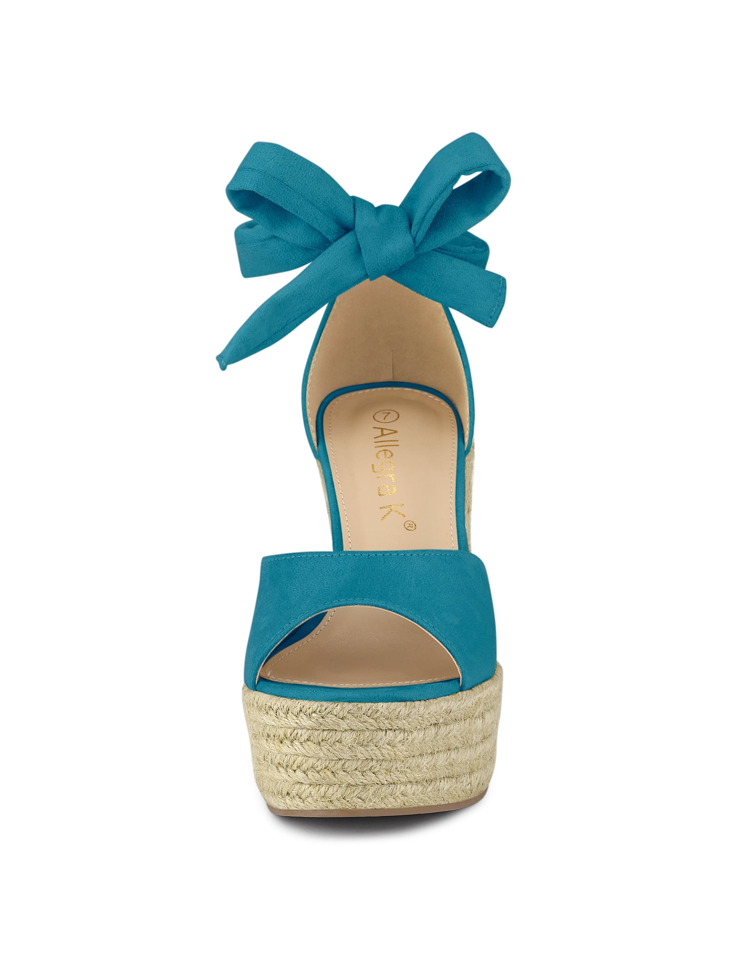 DARING DIVA Women's Espadrilles Tie Up Ankle Strap Wedges Sandals Teal 9