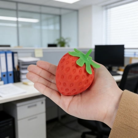 Realistic Textured Strawberry Stress Balls Squishie Fruit Stress Relief Squishies Mini Fun Anxiety Fidgets Squishies for Daily Relaxation