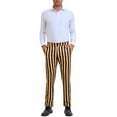 thumbnail image 2 of INSPIRE CHIC Striped Dress Pants for Men's Straight Leg Color Block Business Trousers 30 Yellow Black, 2 of 6