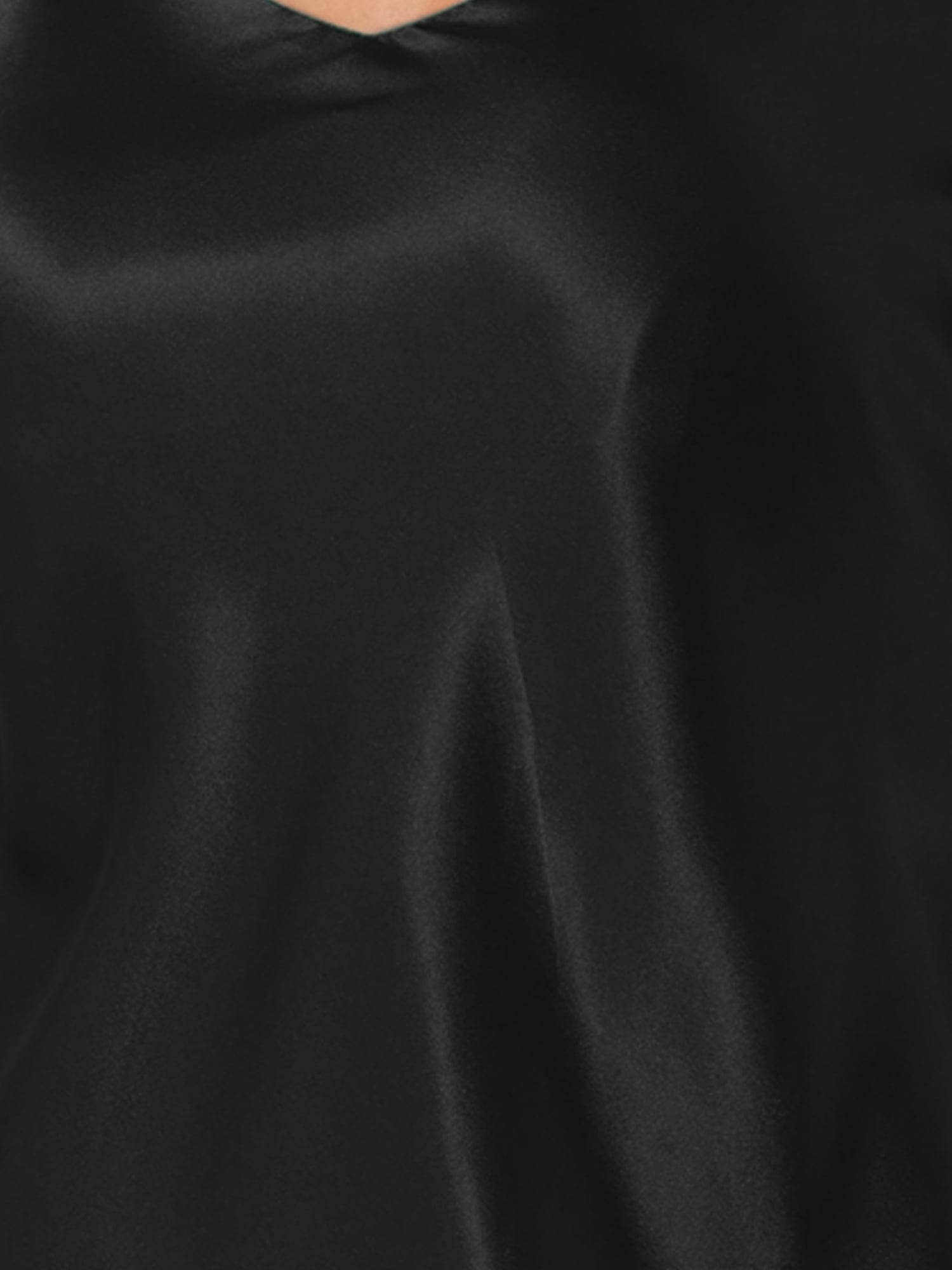 DARING DIVA Satin V Neck Spaghetti Strap Silky Maxi Dress M Black