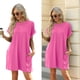 thumbnail image 2 of Breathable Summer Short Sleeve T-Shirt Dress With Side Pockets Loose Fit Casual Wear Soft Polyester Fabric For Women White XXL, 2 of 4