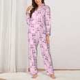 thumbnail image 3 of Wukai Rabbit Face Print Women's Pajama Set - Soft Long Sleeve Sleepwear for Comfort and Style-Medium, 3 of 9