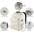 thumbnail image 4 of Backpack for Men and Women, Water Resistant College School Bag, Lightweight Travel Backpack, Large Size, Creamy White, 4 of 9